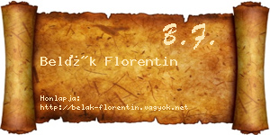 Belák Florentin névjegykártya
